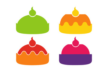 set of Pudding vector silhouette illustration isolated on white background