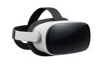 Modern vr goggles isolated on transparent background, representing immersive technology and gaming experience