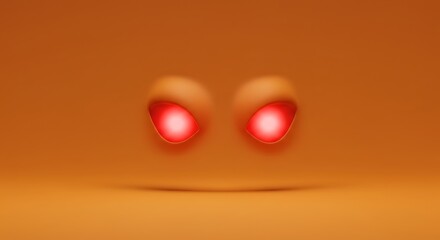 Glowing red eyes abstract render