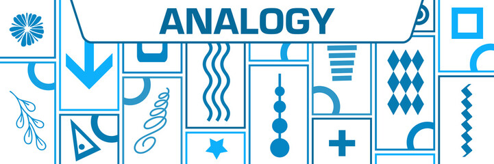 Analogy Blue Crowd Of Elements Horizontal Text 