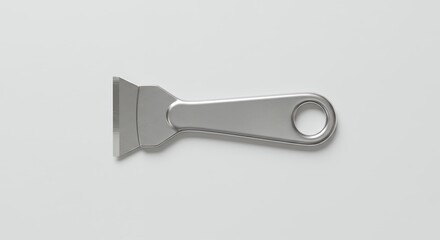 Silver metal spatula isolated