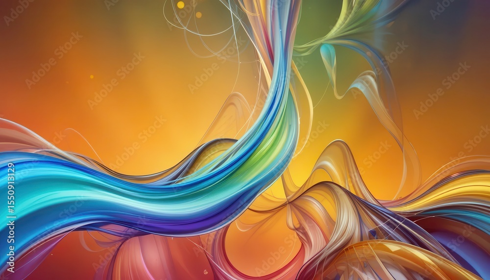 Aufkleber Digital abstract background with vibrant swirling colors for computer screens