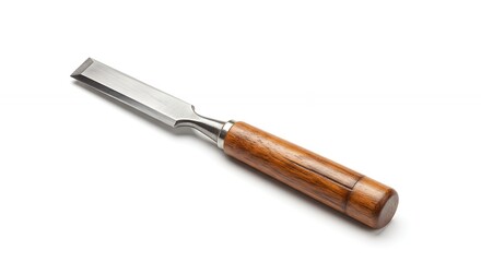 Woodworking chisel on white background