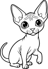 sphynx cat, animal, coloring book, cartoon, kitten, silhouette, illustration, pet, vector, cute, isolated, cat, chihuahua, drawing, puppy, canine, happy, funny