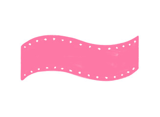 Pink ribbon banner, Hand drawn ribbon frame for text, Minimal ribbon elements for creation of logo, blog, site, web, tags, cards and poster.