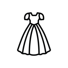 Black line icon for costume