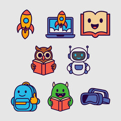 education icon mascot cartoon