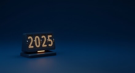 Year 2025 digital clock