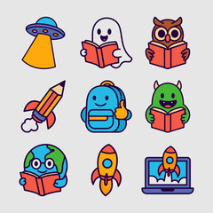 education icon mascot cartoon