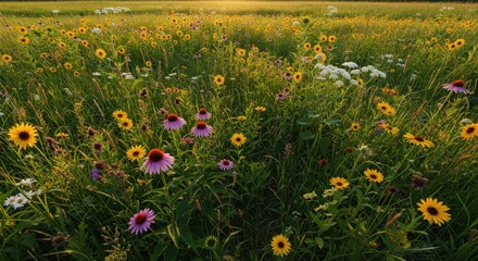 Golden Hour in a Wildflower Meadow