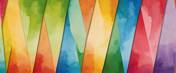 abstract background in colorful watercolor with geometric triangle patterns and soft pastel colors for modern design
