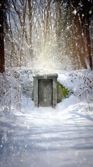 Winter portal into another world dream