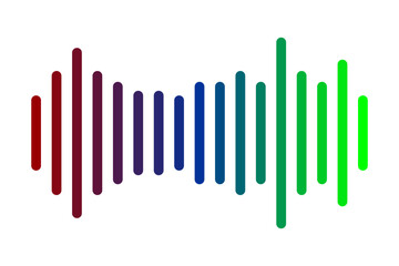 Colored sound wave vector icon representing audio frequency or digital voice signal. Simple and minimal design.
