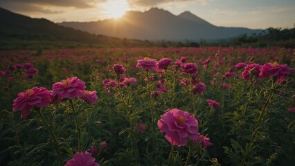 Fototapeta premium sunset in the mountains