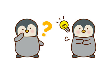 疑問とひらめきのペンギン キャラクターセット