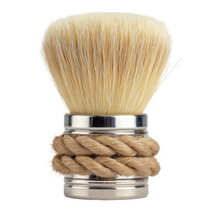 Creamy white bristle shaving brush with rope detail