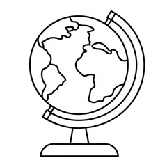 globe on white background