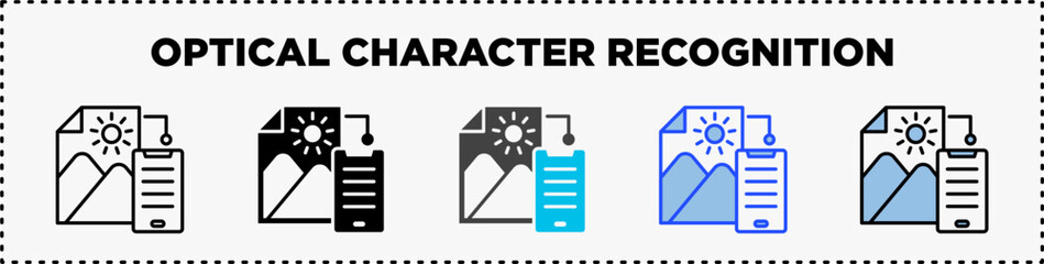 Optical Character Recognition Icon Pack Line Glyph