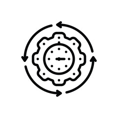 Black line icon for efficient processes