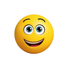 Fototapeta premium A Happy smiling emoji emoticon face cartoon icon illustration white and transparent background