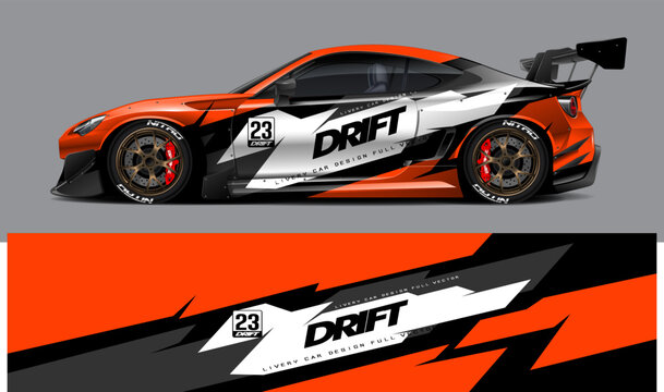 car livery graphic vector. abstract grunge background design for vehicle vinyl wrap and car branding