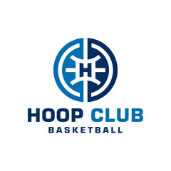 basketball circle logo with letter H