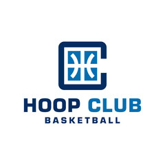 Fototapeta premium basketball court box logo with letter HC