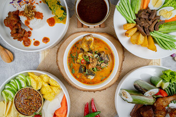 Traditional Indonesian Food Flat Lay 