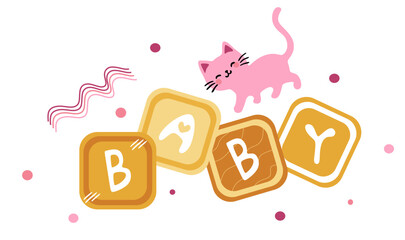 Cute Pastel Baby Letter Blocks © APRILIA