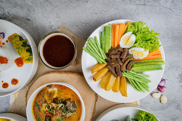 Traditional Indonesian Food Flat Lay 