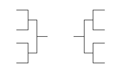 Simple black tournament bracket template for 16 teams , vector