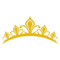 gold crown icon transparent flat vector png image