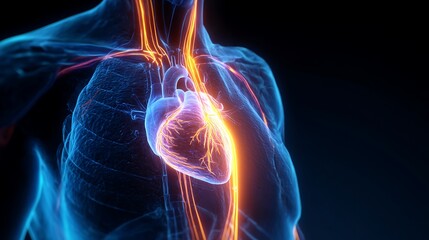 Human Heart and Body 3D Rendering
