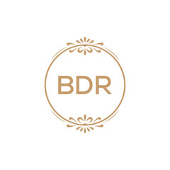 Elegant Monogram Logo Design with Decorative Frame – BDR Luxury Brand Identity Icon
