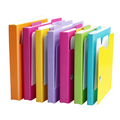 Colorful file folders in stacks