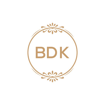 Elegant Monogram Logo Design with Decorative Frame &ndash; BDK Luxury Brand Identity Icon

