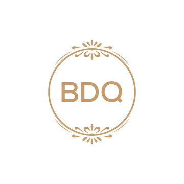 Elegant Monogram Logo Design with Decorative Frame &ndash; BDQ Luxury Brand Identity Icon
