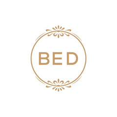 Elegant Monogram Logo Design with Decorative Frame – BED Luxury Brand Identity Icon
