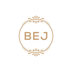 Elegant Monogram Logo Design with Decorative Frame – BEJ Luxury Brand Identity Icon
