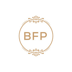 Elegant Monogram Logo Design with Decorative Frame – BFP Luxury Brand Identity Icon
