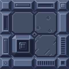 uploadGrayscale pixel art tileset featuring worn stone tiles, cracks, engraved crowns, and castle-like textures. Perfect for RPG dungeons, fantasy environments, or retro game maps.