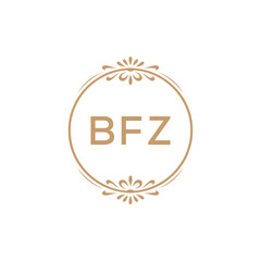 Elegant Monogram Logo Design with Decorative Frame – BFZ Luxury Brand Identity Icon
