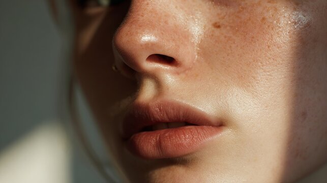 Close-up of healthy glowing human skin texture with smooth surface and natural tone, dermatology and skincare concept for beauty products or medical treatment.