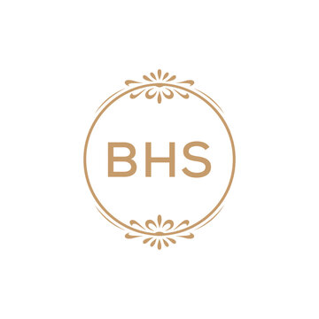 Elegant Monogram Logo Design with Decorative Frame &ndash; BHS Luxury Brand Identity Icon
