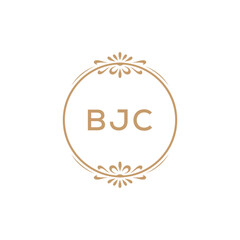 Elegant Monogram Logo Design with Decorative Frame – BJC Luxury Brand Identity Icon
