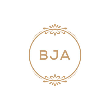 Elegant Monogram Logo Design with Decorative Frame &ndash; BJA Luxury Brand Identity Icon
