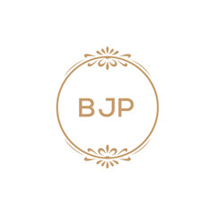 Elegant Monogram Logo Design with Decorative Frame – BJP Luxury Brand Identity Icon
