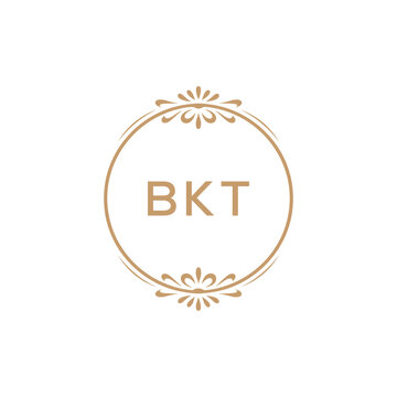 Elegant Monogram Logo Design with Decorative Frame &ndash; BKT Luxury Brand Identity Icon
