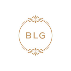 Elegant Monogram Logo Design with Decorative Frame – BLG Luxury Brand Identity Icon
