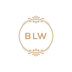 Elegant Monogram Logo Design with Decorative Frame – BLW Luxury Brand Identity Icon
